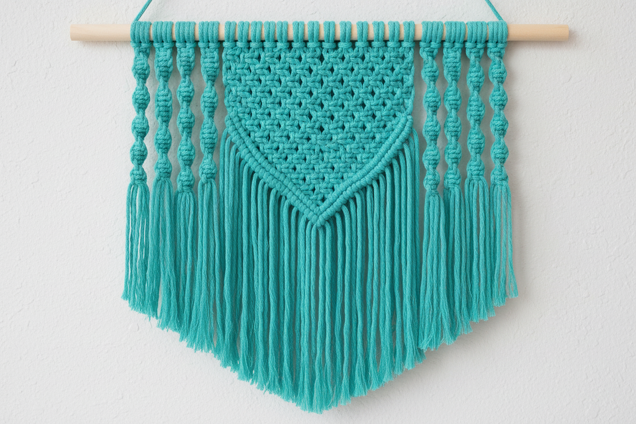 Rustic Macramé Cotton Emerald Green