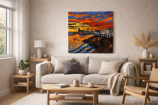Tapiz artístico personalizado – arte textil tufting hecho a mano | decoración mural única 100x100 cm