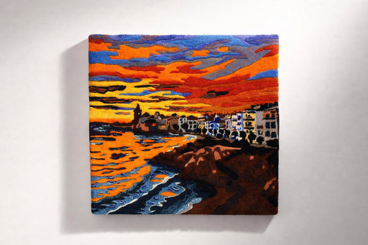 Tapiz artístico personalizado – arte textil tufting hecho a mano | decoración mural única 100x100 cm