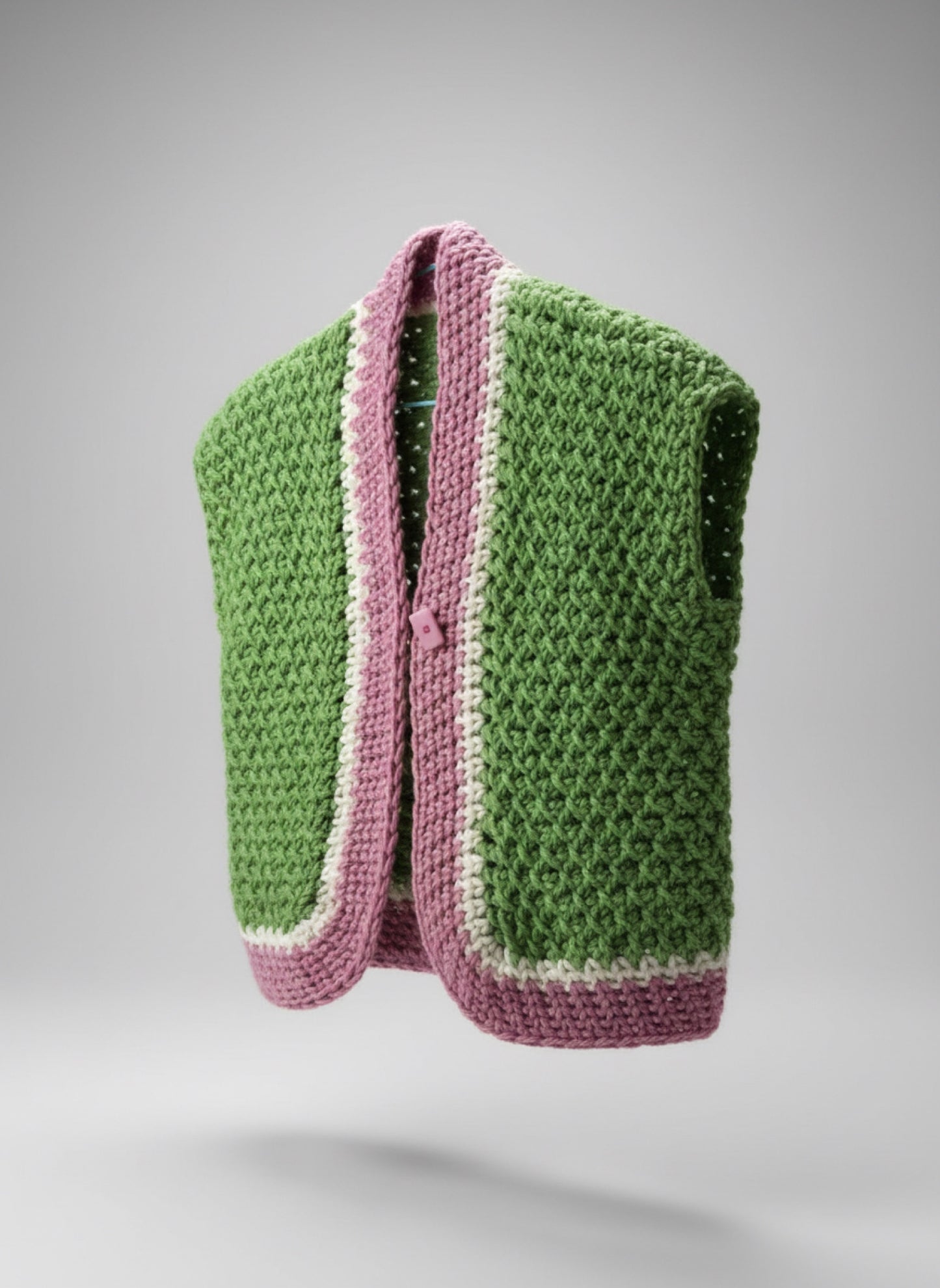 Chaleco de ganchillo artesanal – Prenda llamativa, texturizada y colorida