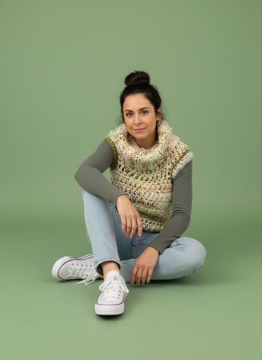 Handmade Crochet Sleeveless Turtleneck